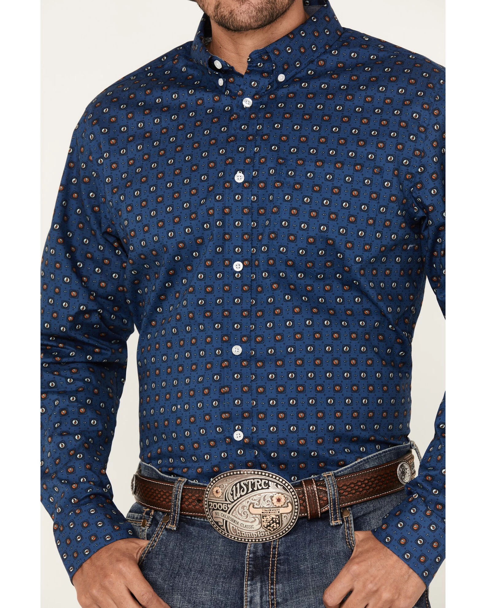 Cody James Men's 2nd Round Geo Print Long Sleeve Button-Down Western Shirt 5 Cody James Men's 2nd Round Geo Print Long Sleeve Button-Down Western Shirt - Image 3