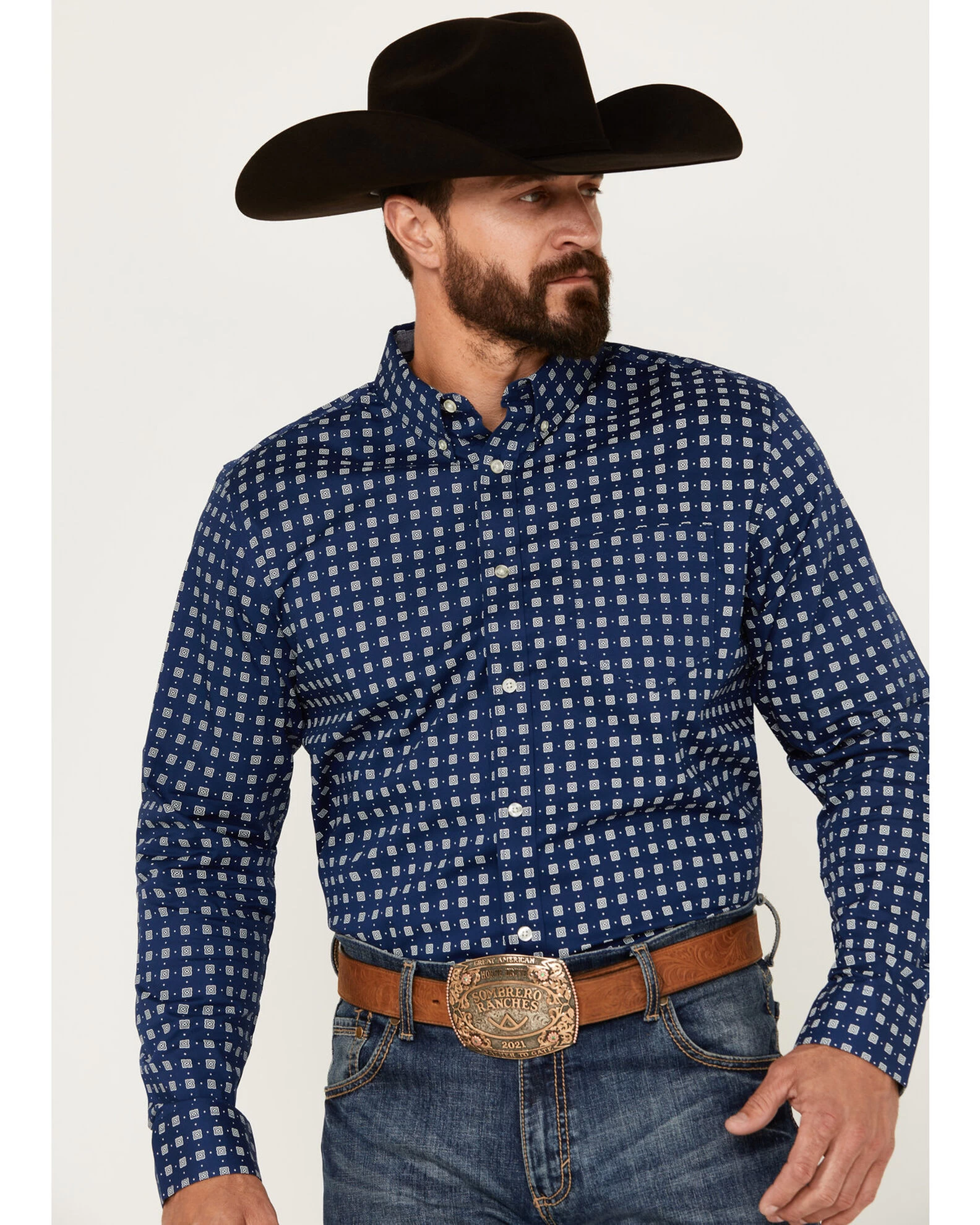 Cody James Men's Rough Road Geo Print Long Sleeve Stretch Button-Down Western Shirt - Big 3 Cody James Men's Rough Road Geo Print Long Sleeve Stretch Button-Down Western Shirt - Big